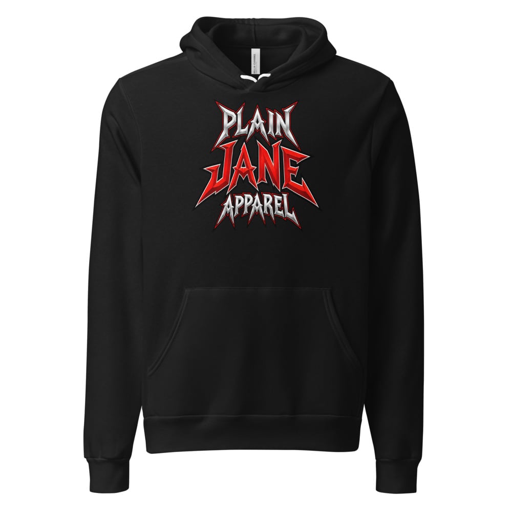 Plain Jane Metal Typography Pullover Hoodie