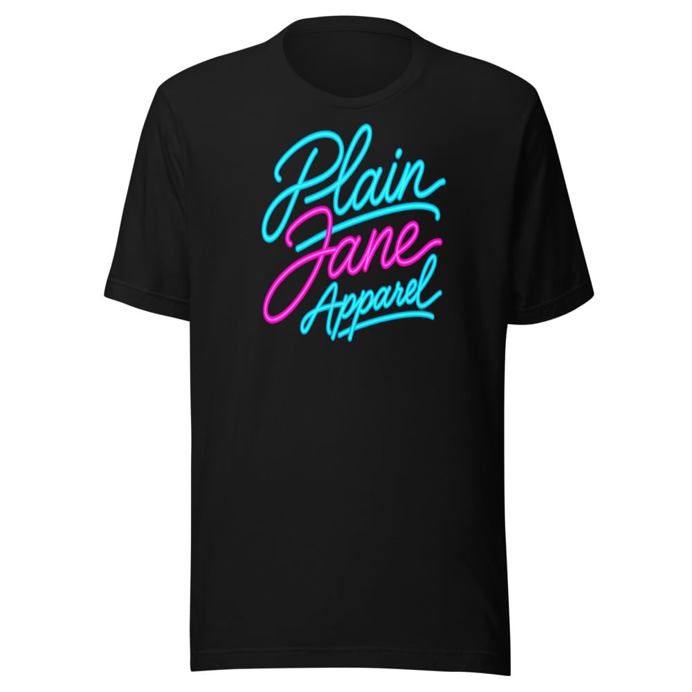 Plain Jane Neon Script Logo Tee
