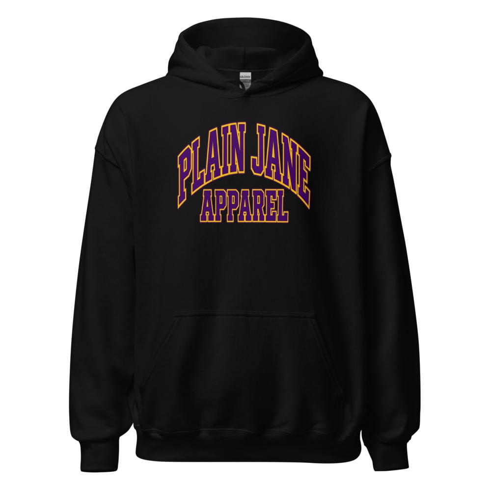 Purple Gold Plain Jane Jersey Typography Hoodie