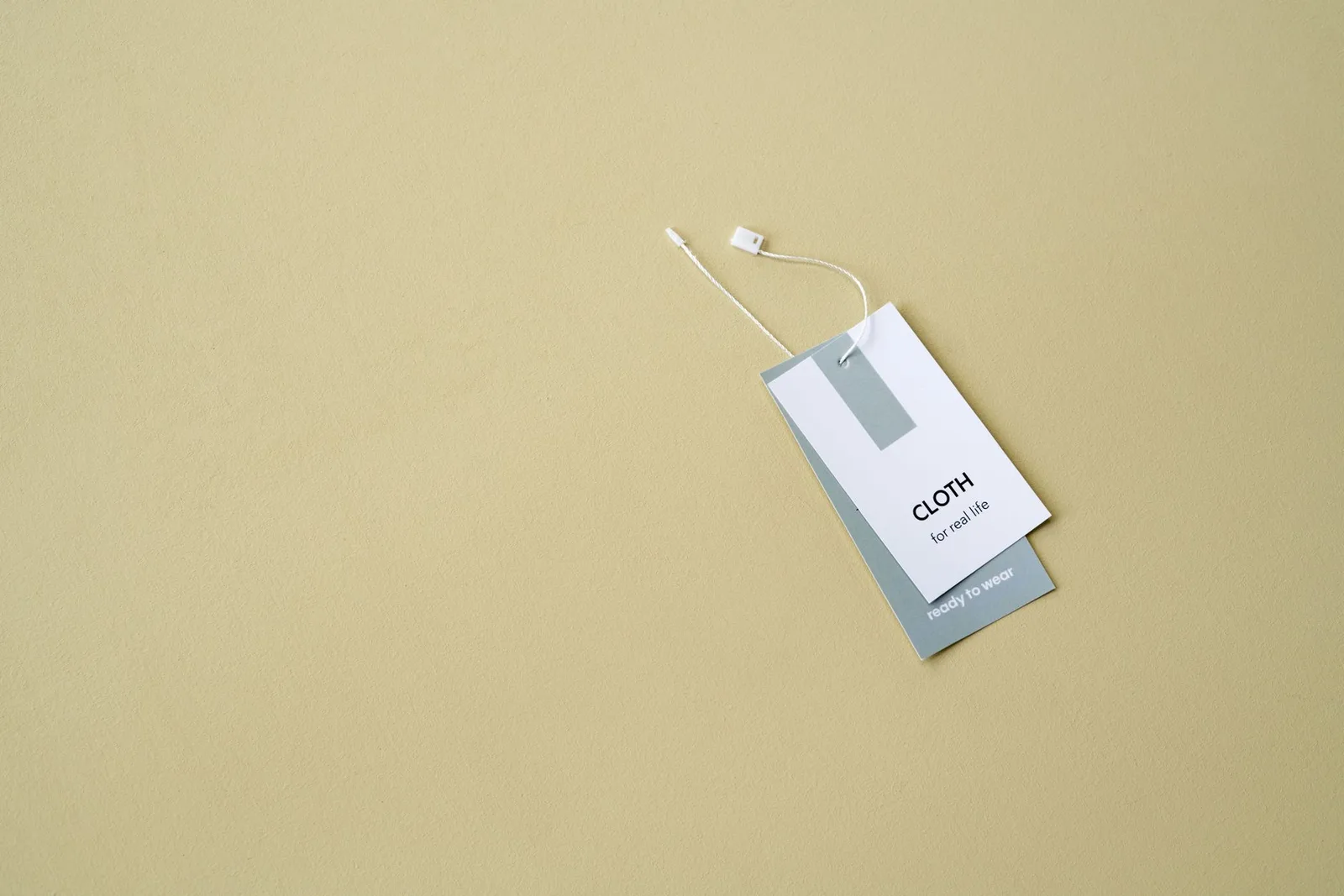 A care label sewn into the inside seam of a garment