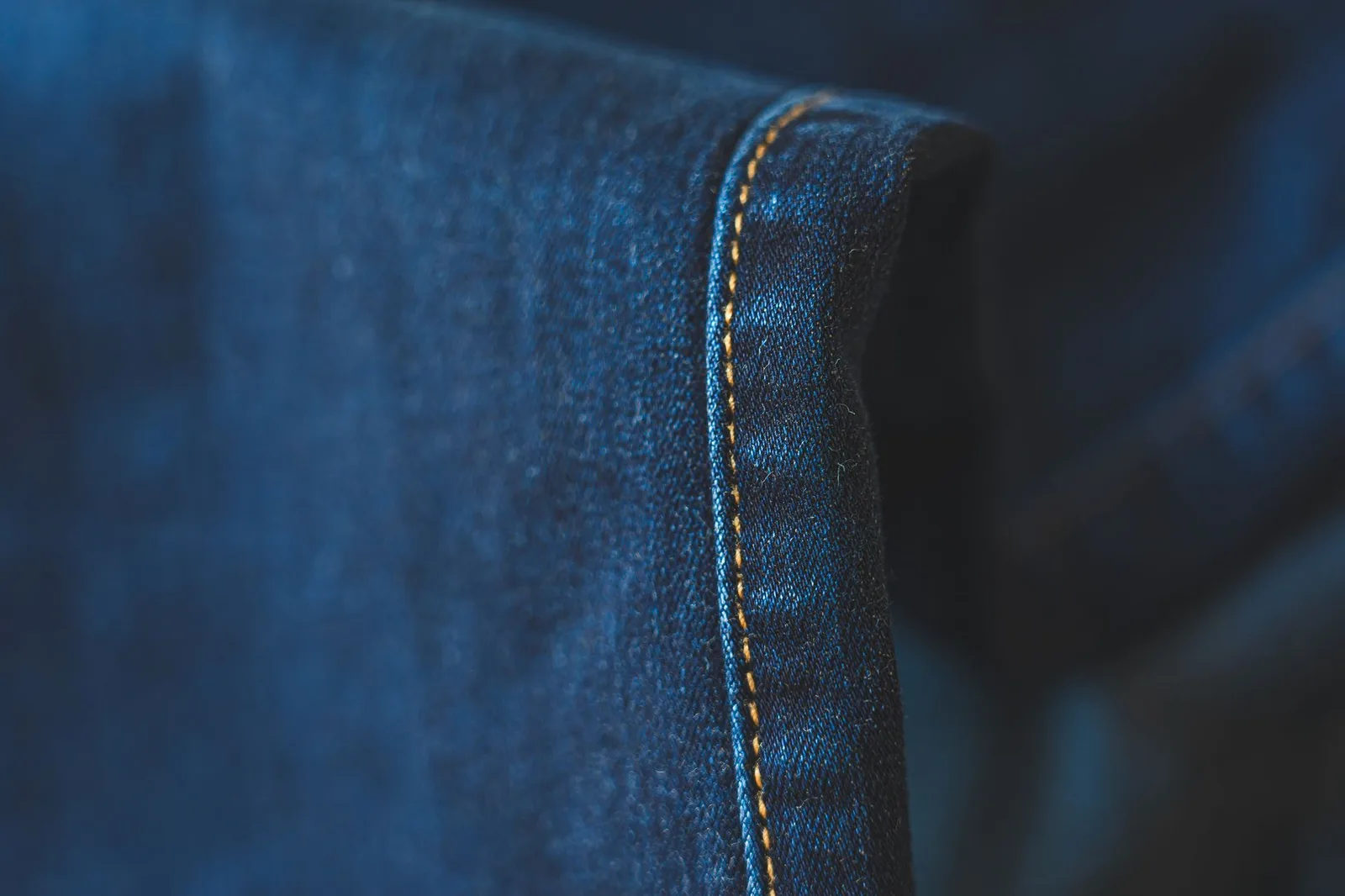 Close-up of a double-stitched hem on a cotton garment