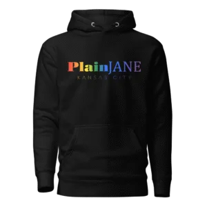 Plain Jane Modern Rainbow Text Hoodie
