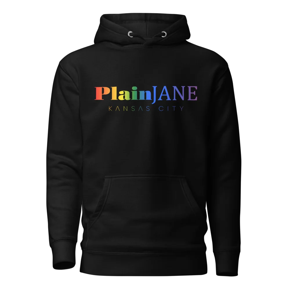 Plain Jane Modern Rainbow Text Hoodie